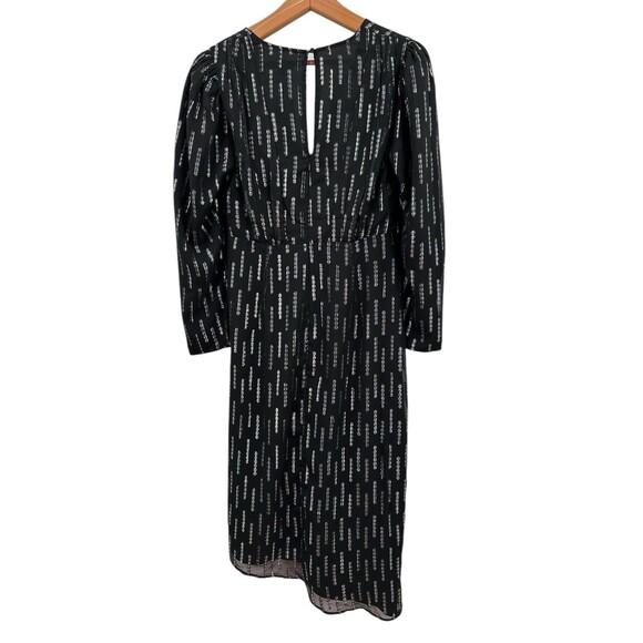 Express Dress Medium Black Silver Midi Cocktail Party Wedding Guest Elegant $118 - Picture 3 of 9